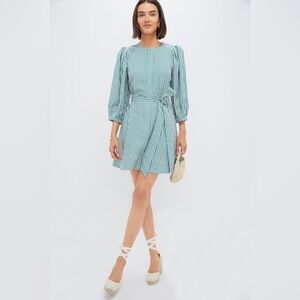 Tuckernuck Pomander Place Green Gingham Plaid Mini Dress